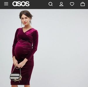 Bluebelle Maternity Velour Wrap Dress from ASOS
